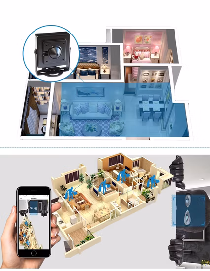 1080P 2MP ソニースターライト WDR ミニ IP 4in1 隠し秘密スパイピンホール CCTV セキュリティホームカメラ